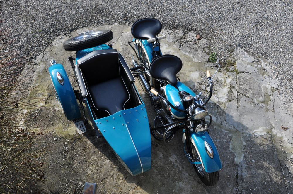 Harley Davidson OHV Knucklehead Modell E Gespann 1947