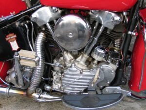 Harley-Davidson Knucklehead FL 74" with left hand sidecar, 1947
