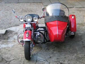 Harley-Davidson Knucklehead FL 74" with left hand sidecar, 1947