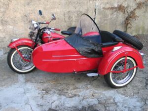 Harley-Davidson Knucklehead FL 74" with left hand sidecar, 1947