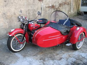 Harley-Davidson Knucklehead FL 74" with left hand sidecar, 1947