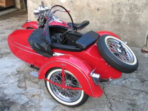 Harley-Davidson Knucklehead FL 74" with left hand sidecar, 1947