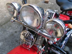 Harley-Davidson Knucklehead FL 74" with left hand sidecar, 1947