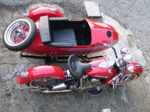 Harley-Davidson Knucklehead FL 74" with left hand sidecar, 1947